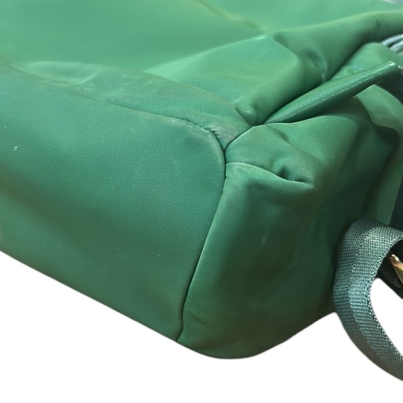 Tory Burch Ella Logo Nylon Adjustable Dual Zip Compartment Backpack in Arugula - Picture 15 of 16